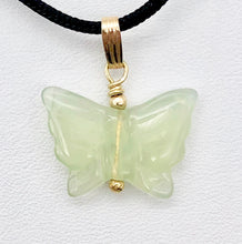 Load image into Gallery viewer, Flutter Carved Aventurine Butterfly 14Kgf Pendant | 1 1/4&quot; Long | Green | - PremiumBead Primary Image 1
