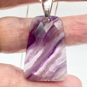Striped Lavender Fluorite & Sterling Silver Trapezoid Pendant - PremiumBead Alternate Image 7