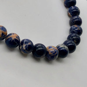 Blue Sodalite with White and Orange 12mm Round Bead Strand 110781 - PremiumBead Alternate Image 5