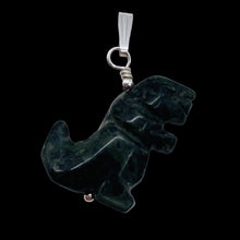 Load image into Gallery viewer, T-Rex Dinosaur Carved Kambaba Jasper Sterling Silver Pendant
