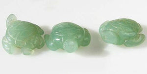 Majestic 2 Carved Aventurine Sea Turtle Beads | 21.5x19x7.5mm | Green - PremiumBead Primary Image 1