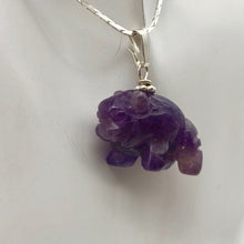 Load image into Gallery viewer, Amethyst Hand Carved Bison / Buffalo Sterling Silver 1&quot; Long Pendant 509277AMS - PremiumBead Alternate Image 6

