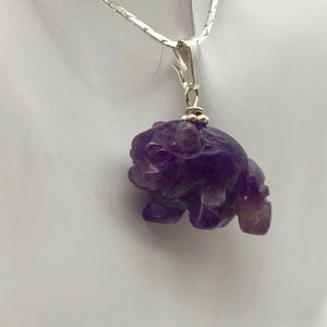 Amethyst Hand Carved Bison / Buffalo Sterling Silver 1" Long Pendant 509277AMS - PremiumBead Alternate Image 6