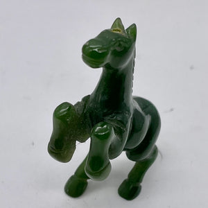 Jade Carved Soaring Prancing Horse | 2 1/4" Long | Green | 1 Figurine |