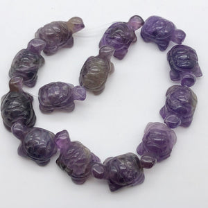 Charming 2 Carved Amethyst Turtle Beads | 22x12.5x9mm | Purple - PremiumBead Alternate Image 4