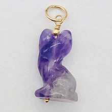 Load image into Gallery viewer, Adorable! Amethyst Cat &amp; Vermeil Pendant 509257AMG
