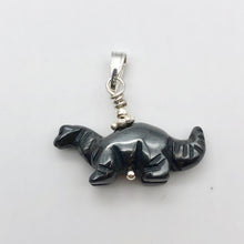 Load image into Gallery viewer, Hematite Diplodocus Dinosaur with Sterling Silver Pendant 509259HMS | 25x11.5x7.5mm (Diplodocus), 5.5mm (Bail Opening), 7/8&quot; (Long) | Grey - PremiumBead Alternate Image 7
