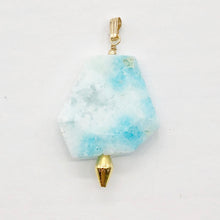 Load image into Gallery viewer, Hemimorphite 14K Gold Filled Carved Pendant | 1 3/4&quot; Long | Blue | 1 Pendant |
