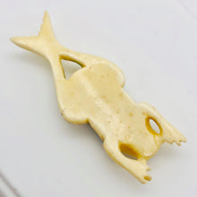 Load image into Gallery viewer, Waterbuffalo Bone Leeping Frog | 54x20x9mm | Cream/Green/Black | 1 Bead | - PremiumBead Alternate Image 3
