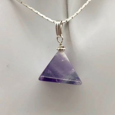 Contemplation Amethyst Pyramid Sterling Silver Pendant | 1 3/8