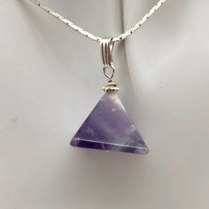 Contemplation Amethyst Pyramid Sterling Silver Pendant | 1 3/8" Long |Purple | - PremiumBead Primary Image 1