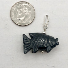 Load image into Gallery viewer, Hematite Koi Fish Pendant Necklace | Semi Precious Stone Jewelry|Silver Pendant - PremiumBead Alternate Image 4
