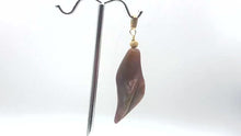 Load and play video in Gallery viewer, Lily! Fancy Jasper Carved Flower 14Kgf Pendant | 2&quot; Long | Purple | Flower |
