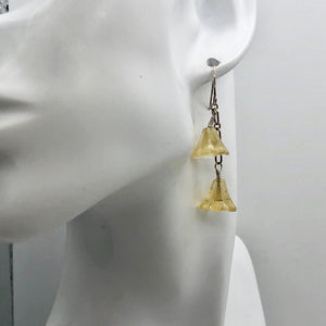 Fine Citrine Bell Flower Solid Sterling Silver Earrings 309242cts2