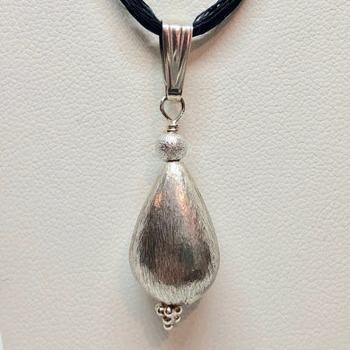 Sexy! Brushed Sterling Silver Teardrop Pendant 507233 - PremiumBead Primary Image 1