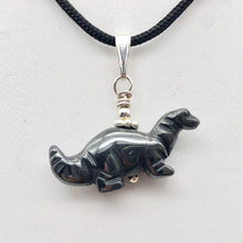 Load image into Gallery viewer, Hematite Diplodocus Dinosaur with Sterling Silver Pendant 509259HMS | 25x11.5x7.5mm (Diplodocus), 5.5mm (Bail Opening), 7/8&quot; (Long) | Grey - PremiumBead Alternate Image 5
