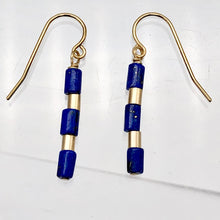 Load image into Gallery viewer, Natural Blue and Gold Lapis Earrings 14K Gold Filled | 1 1/4&quot; Long |
