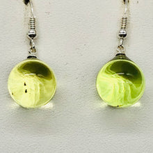 Load image into Gallery viewer, Amber Round Sterling Silver Earrings| 1 1/4&quot; Long | Green | 1 Pait |
