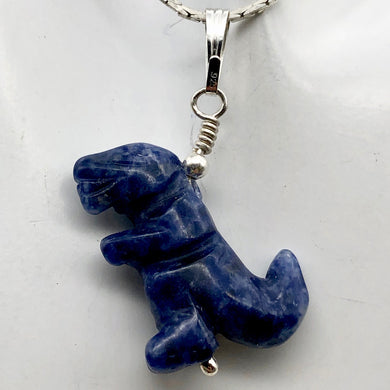 Purple Dinosaur Sodalite Tyrannosaurus Rex Silver Pendant | 1.5