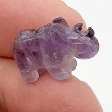 Load image into Gallery viewer, Amethyst Hand Carved Rhinoceros Figurine Worry Stone | 20x13x8mm | Purple
