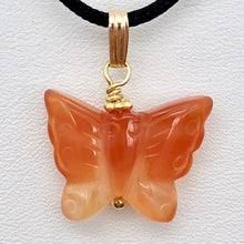 Load image into Gallery viewer, Carnelian Agate Butterfly Pendant Necklace | Semi Precious Stone |14k gf Pendant - PremiumBead Primary Image 1
