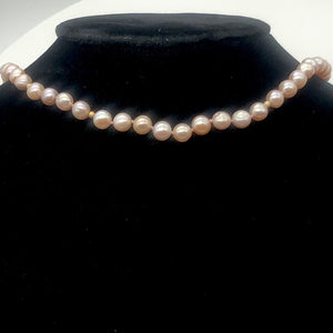Freshwater Round Pearl Knotted 14K Gold Filled Necklace | 19 Inch | Pink |