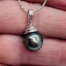 Load image into Gallery viewer, South Sea Pearl 14K White Gold Drop Pendant | 1&quot; Long | Gray | 1 Pendant |
