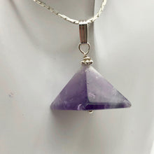 Load image into Gallery viewer, Contemplation Amethyst Pyramid Sterling Silver Pendant | 1 3/8&quot; Long |Purple | - PremiumBead Alternate Image 6
