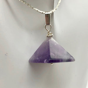 Contemplation Amethyst Pyramid Sterling Silver Pendant | 1 3/8" Long |Purple | - PremiumBead Alternate Image 6