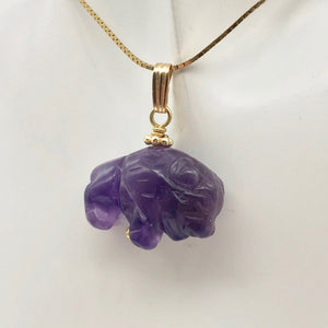 Amethyst Bison Pendant Necklace | Semi Precious Stone Jewelry | 14k Pendant - PremiumBead Alternate Image 8