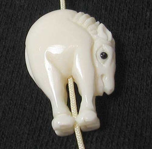 Charming Pony Carved Horse Waterbuffalo Bone Bead 4116B - PremiumBead Alternate Image 2