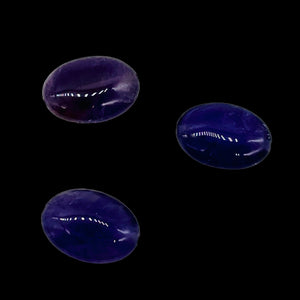 3 Yummy Natural Amethyst 14x10mm Oval Beads 009161