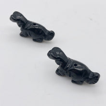 Load image into Gallery viewer, Dinosaur 2 Carved Obsidian Diplodocus Beads | 25x11.5x7.5mm | Black - PremiumBead Alternate Image 8
