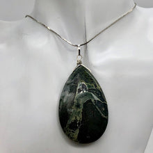 Load image into Gallery viewer, Tsunami Stone Briolette Sterling Silver Pendant | 2 3/4&quot; Long | Green, White | 1
