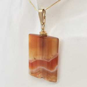 Hand Carved Carnelian Agate and 14K Gold Filled 2 1/8" Pendant 506759B - PremiumBead Primary Image 1