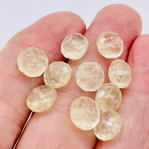 Rare Yellow Calcite Faceted Roundel Beads Strand | 10x5mm | 65 Beads |