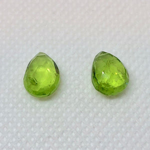 Gem Faceted Peridot Briolette Beads Matched Pair 6694P - PremiumBead Alternate Image 2