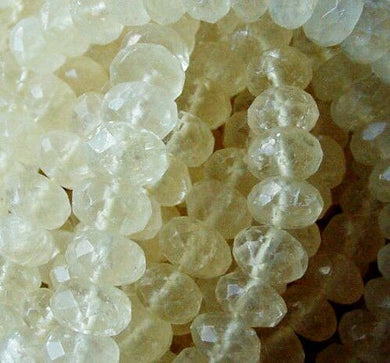 Ten (10) Rare Yellow Calcite Faceted Roundel Beads 4570 - PremiumBead Primary Image 1
