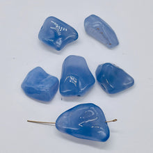 Load image into Gallery viewer, Chalcedony Nuggets | 48g | 32x21x12 to 21x20x11mm | Blue | 6 Pendant Beads |
