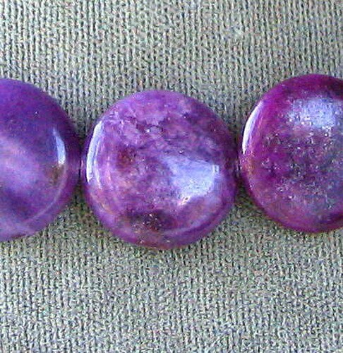 1 Vivid Purple Lepidolite 16x5mm Disc Coin Bead 006686 - PremiumBead Primary Image 1