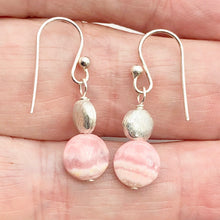 Load image into Gallery viewer, Gemmy Rhodocrosite Sterling Silver Drop Earrings | 1 1/4&quot; Long | Pink Silver |
