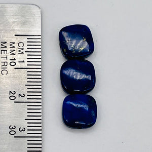 3 Natural Lapis Lazuli Square Coin Beads 8880