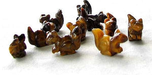 Nuts 2 Hand Carved Animal Tigereye Squirrel Beads | 22x15x10mm | Golden Brown - PremiumBead Alternate Image 2