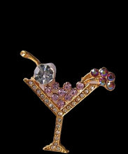 Load image into Gallery viewer, Cheer Shimmering Crystal Cosmopolitan Pin Brooch 10084A
