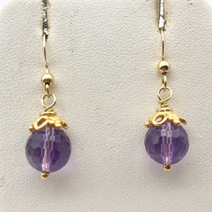 Royal Natural Amethyst 22K Gold Over Solid Sterling Earrings 310453A1x - PremiumBead Alternate Image 9