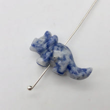 Load image into Gallery viewer, Dinosaur 2 Carved Sodalite Triceratops Beads | 22x11x7.5mm | Blue w/White - PremiumBead Alternate Image 4
