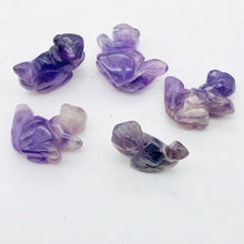Load image into Gallery viewer, Just Nuts! 2 Amethyst Carved Squirrel Beads | 22x15x10mm | Purple
