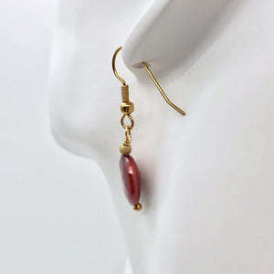 Rusty/Red 12mm Freshwater Pearl and 14k Gold Filled Earrings 307277A - PremiumBead Alternate Image 4