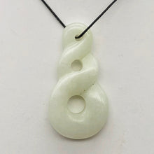 Load image into Gallery viewer, Hand Carved Serpentine Infinity Pendant with Simple Black Cord 10821P - PremiumBead Primary Image 1
