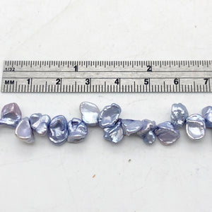 Baby blue Keishi FW Pearl Strand | 9x6x3 to 7x7x4mm |Blue | Keishi | 86 pearls | - PremiumBead Alternate Image 4
